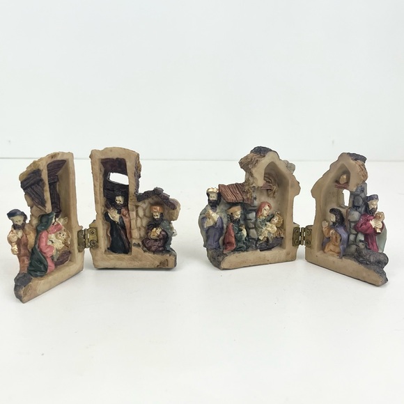 Dicksons Miniature Hinged Resin Set of 2 Nativity Scene Holiday Christmas Decor - Picture 16 of 16